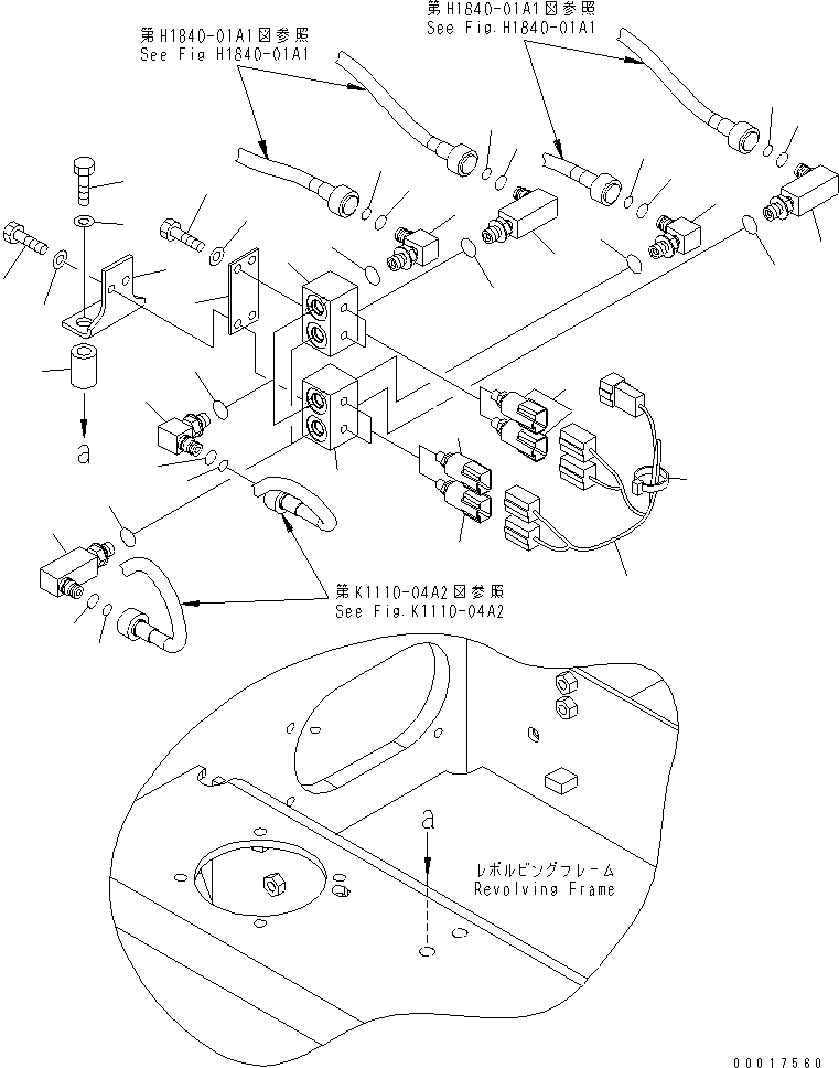 Komatsu parts book diagram for PC160LC-7K-KA S/N K40001-UP: MAIN VALVE PPC LINE (2 ACTUATOR) (ATTACHIMENT PPC BLOCK)
