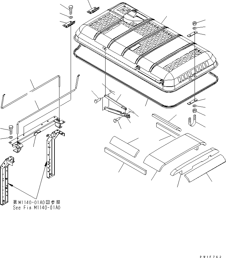 Komatsu parts book diagram for PC160LC-7K-KA S/N K40001-UP: HOOD