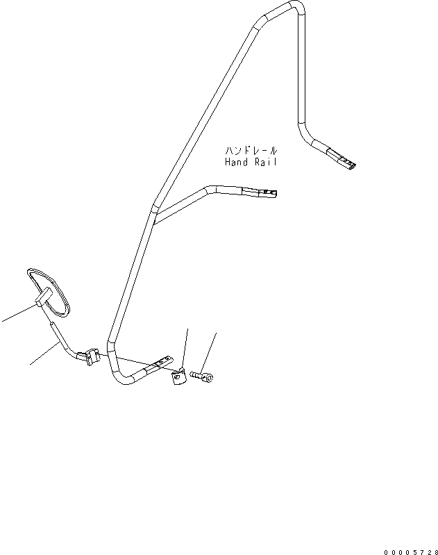 Komatsu parts book diagram for PC160LC-7K-KA S/N K40001-UP: REAR VIEW MIRROR ? R.H.