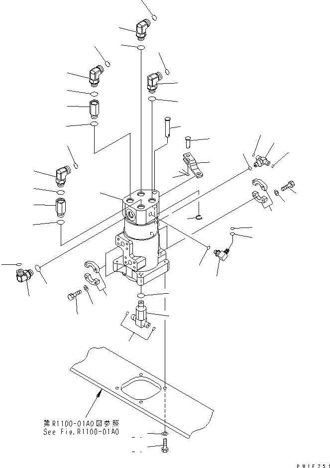 Komatsu parts book diagram for PC160LC-7K-KA S/N K40001-UP: SWIVEL JOINT (CONNECTING PARTS)