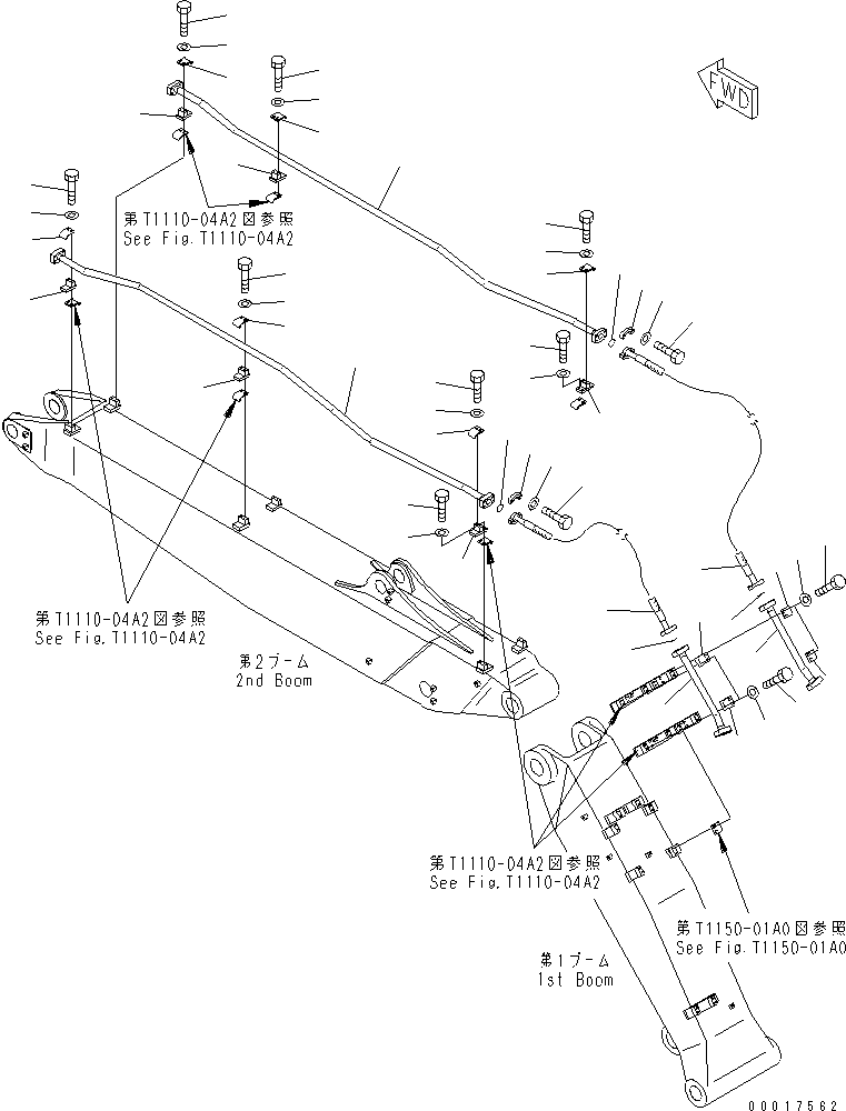 Komatsu parts book diagram for PC160LC-7K-KA S/N K40001-UP: BOOM (BOOM CYLINDER) (1 ATTACHMENT)