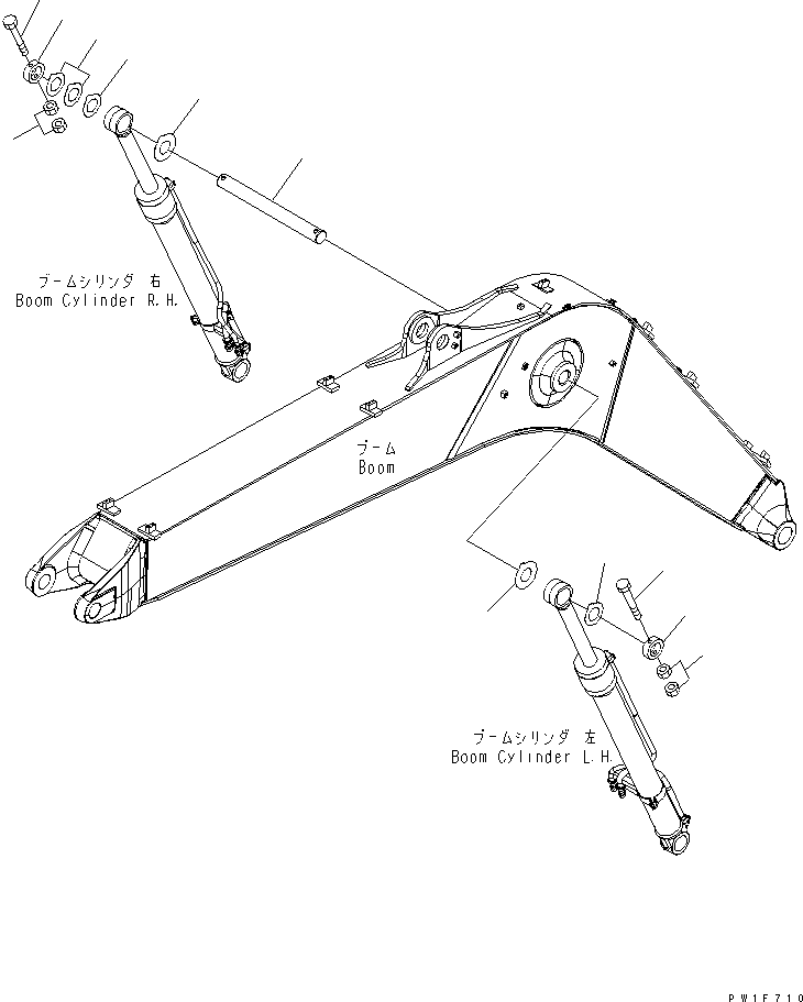 Komatsu parts book diagram for PC160LC-7K-KA S/N K40001-UP: BOOM CYLINDER TOP PIN
