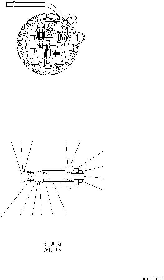 Komatsu parts book diagram for PC160LC-7K-KA S/N K40001-UP: RELIEF VALVE (B) (FOR SWING MOTOR)