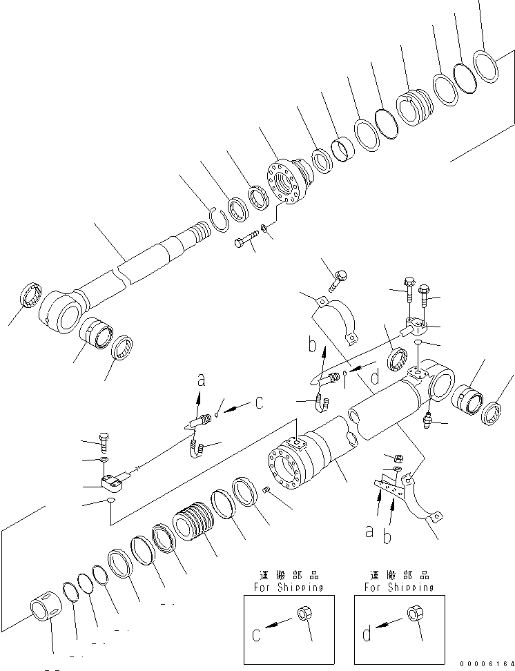 Komatsu parts book diagram for PC160LC-7K-KA S/N K40001-UP: BOOM CYLINDER