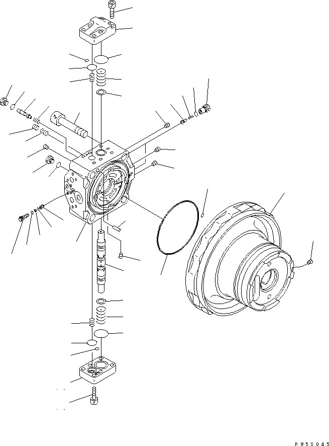 Komatsu parts book diagram for PC160LC-7K-KA S/N K40001-UP: TRAVEL MOTOR (1/3)