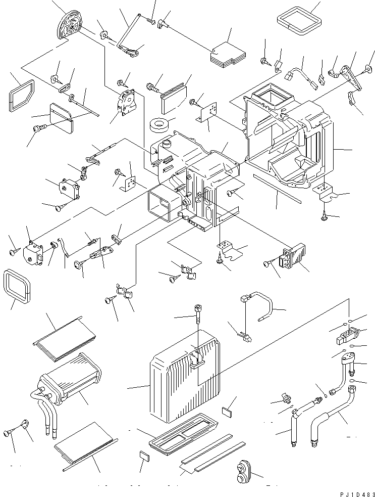 Komatsu parts book diagram for PC160LC-7K-KA S/N K40001-UP: UNIT ASS'Y (COOLING) (FOR AIR CONDITIONER)