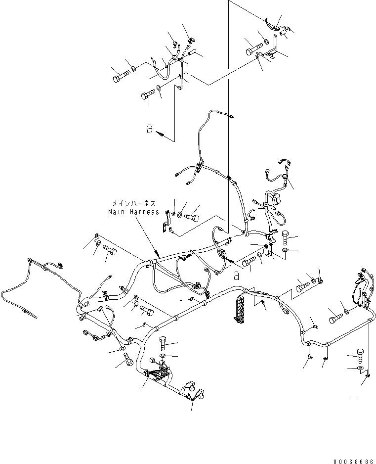 Komatsu parts book diagram for PC160LC-7E0 S/N 20001-UP (TIER 3): WIRING (MAIN HARNESS) (2/2)