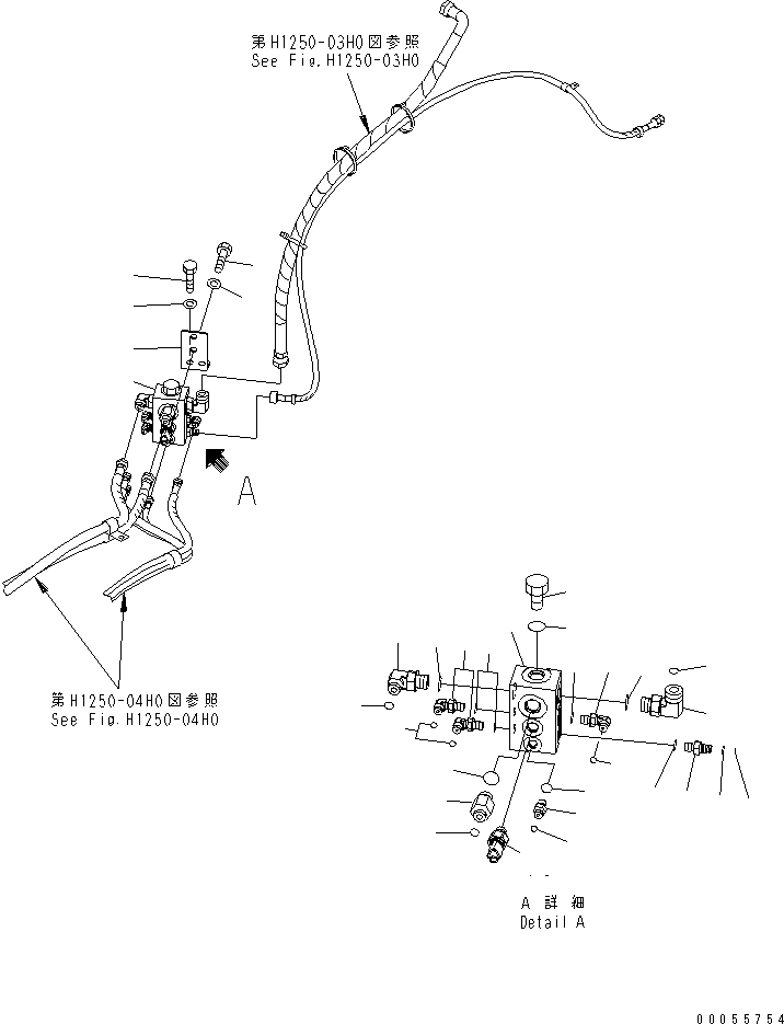Komatsu parts book diagram for PC160LC-7E0 S/N 20001-UP (TIER 3): BURST VALVE LINE (BLOCK)