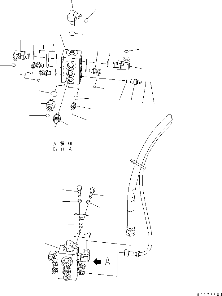 Komatsu parts book diagram for PC160LC-7E0 S/N 20001-UP (TIER 3): BURST VALVE LINE (CHASSIS SIDE) (1/2) (FOR KAL)(#20102-)