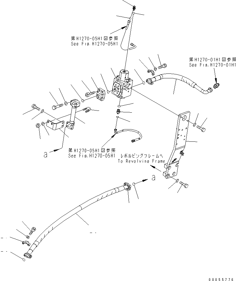 Komatsu parts book diagram for PC160LC-7E0 S/N 20001-UP (TIER 3): ATTACHMENT LINE (1 ACTUATOR) (MAIN LINE ? R.H.)