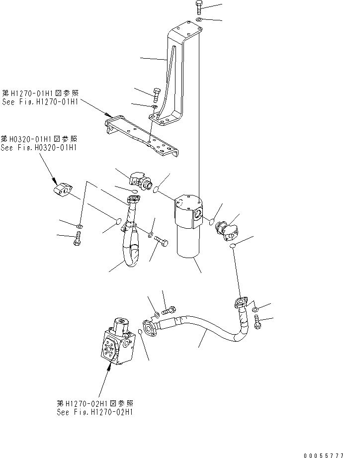 Komatsu parts book diagram for PC160LC-7E0 S/N 20001-UP (TIER 3): ATTACHMENT LINE (1 ACTUATOR) (RETURN LINE)