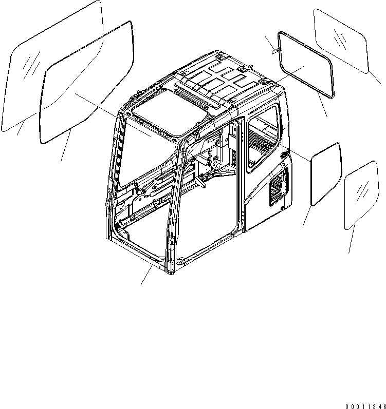 Komatsu parts book diagram for PC160LC-7E0 S/N 20001-UP (TIER 3): FLOOR FRAME (OPERATOR'S CAB) (CAB) (FOR KAL)(#20102-)