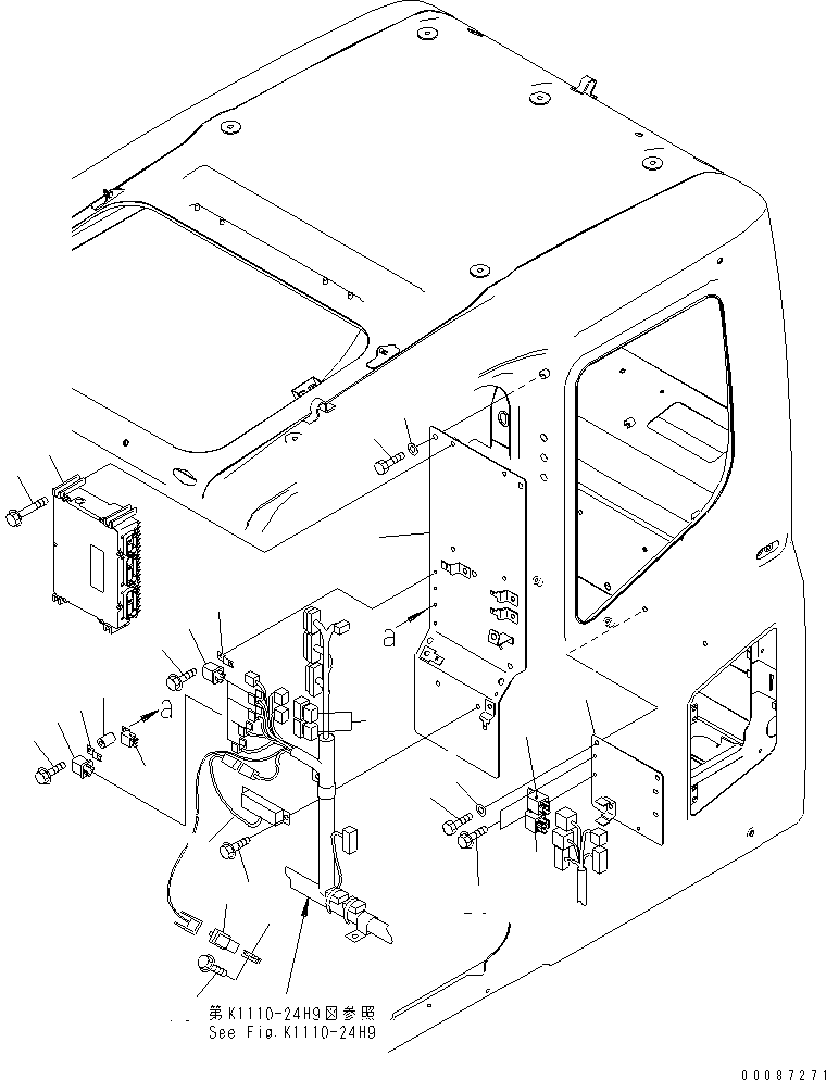 Komatsu parts book diagram for PC160LC-7E0 S/N 20001-UP (TIER 3): FLOOR FRAME (OPERATOR'S CAB) (SUB PANEL) (FOR KAL)(#20102-20168)