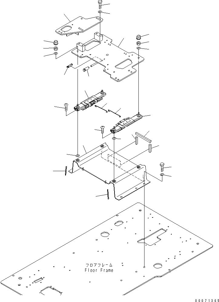 Komatsu parts book diagram for PC160LC-7E0 S/N 20001-UP (TIER 3): FLOOR FRAME (OPERATOR'S CAB) (BASE)(#20107-20138)