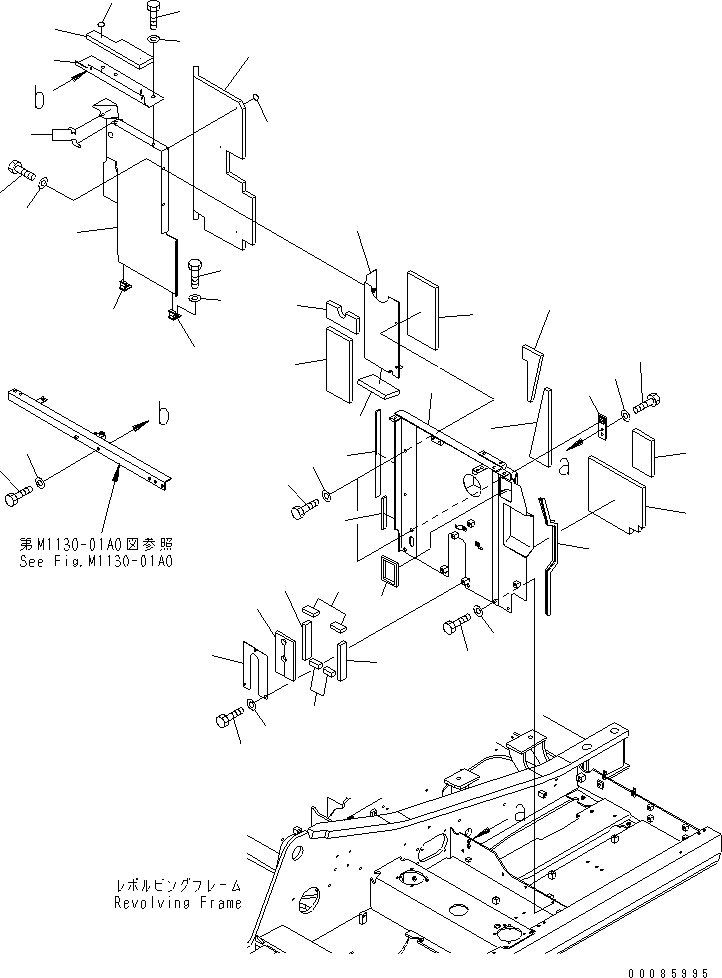 Komatsu parts book diagram for PC160LC-7E0 S/N 20001-UP (TIER 3): PARTITION (MACHINE CAB) (PRE CLEANER)
