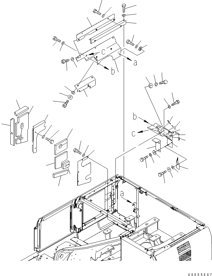 Komatsu parts book diagram for PC160LC-7E0 S/N 20001-UP (TIER 3): PARTITION (MACHINE CAB) (2/2)(#20001-20144)