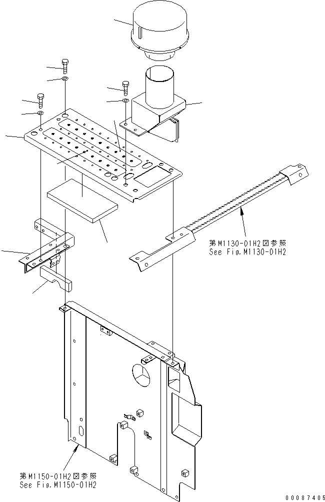 Komatsu parts book diagram for PC160LC-7E0 S/N 20001-UP (TIER 3): PARTITION (WITH PRE-CLEANER)(#20102-)