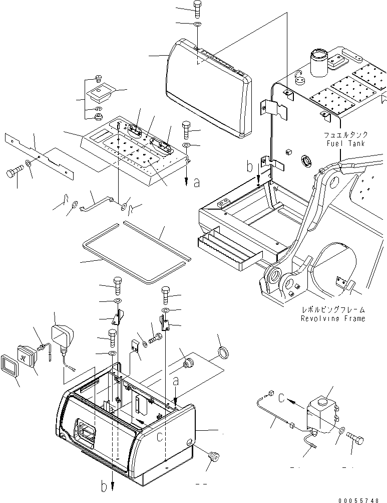 Komatsu parts book diagram for PC160LC-7E0 S/N 20001-UP (TIER 3): RIGHT SIDE CASE(#20001-20144)