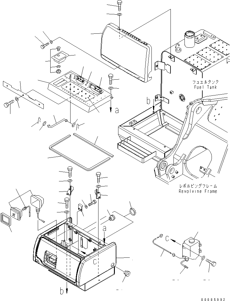 Excavators Komatsu / PC160LC-7E0 S/N 20001-UP (TIER 3)(pc160l1c) / RIGHT SIDE CASE (REFUEL)(#20145-)(240160 : M1220-01H1A)