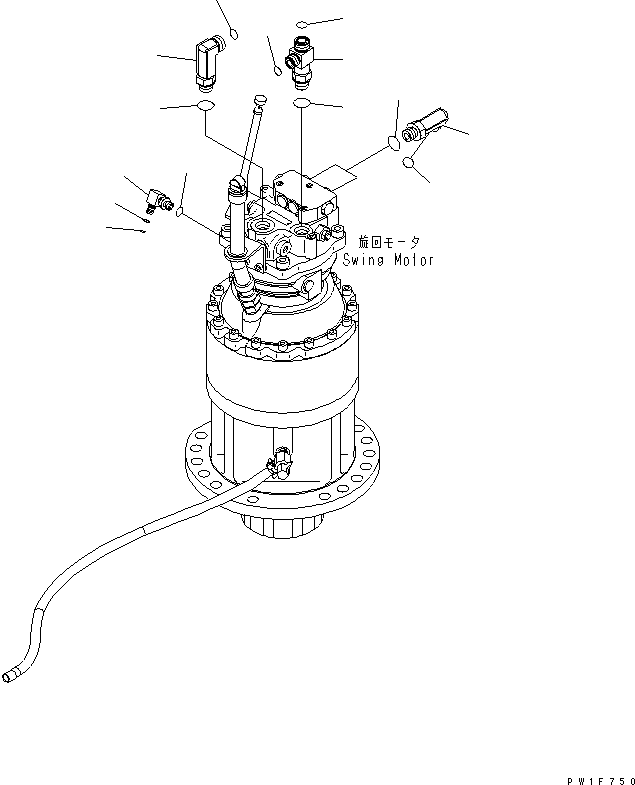 Komatsu parts book diagram for PC160LC-7E0 S/N 20001-UP (TIER 3): SWING MOTOR (CONNECTING PARTS)
