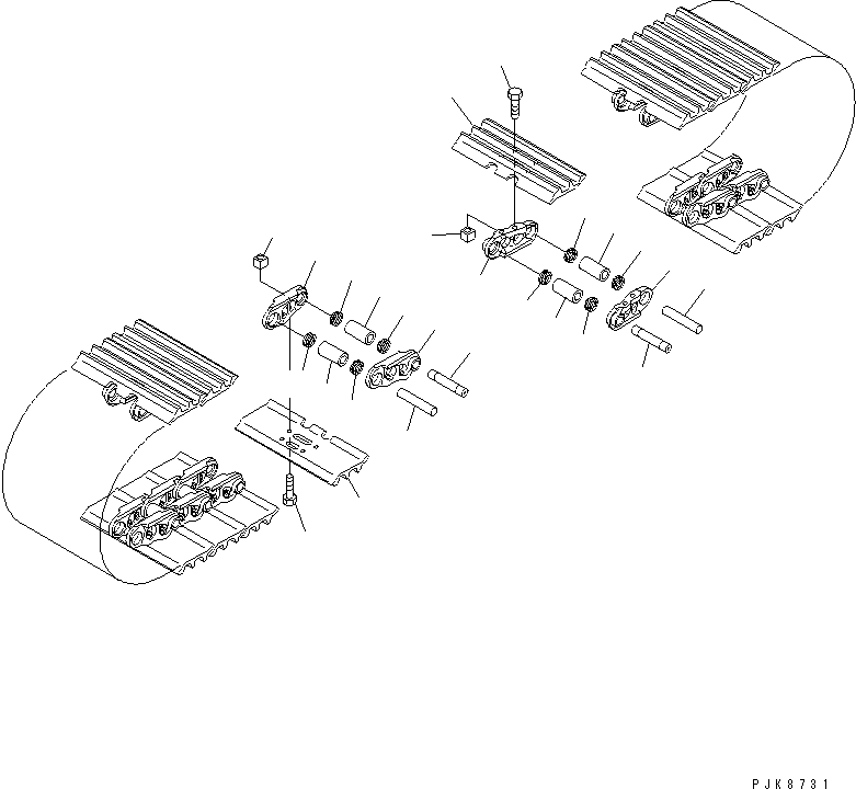 Komatsu parts book diagram for PC160LC-7E0 S/N 20001-UP (TIER 3): TRACK SHOE (TRIPLE GROUSER WITH HOLE) (700MM WIDE)