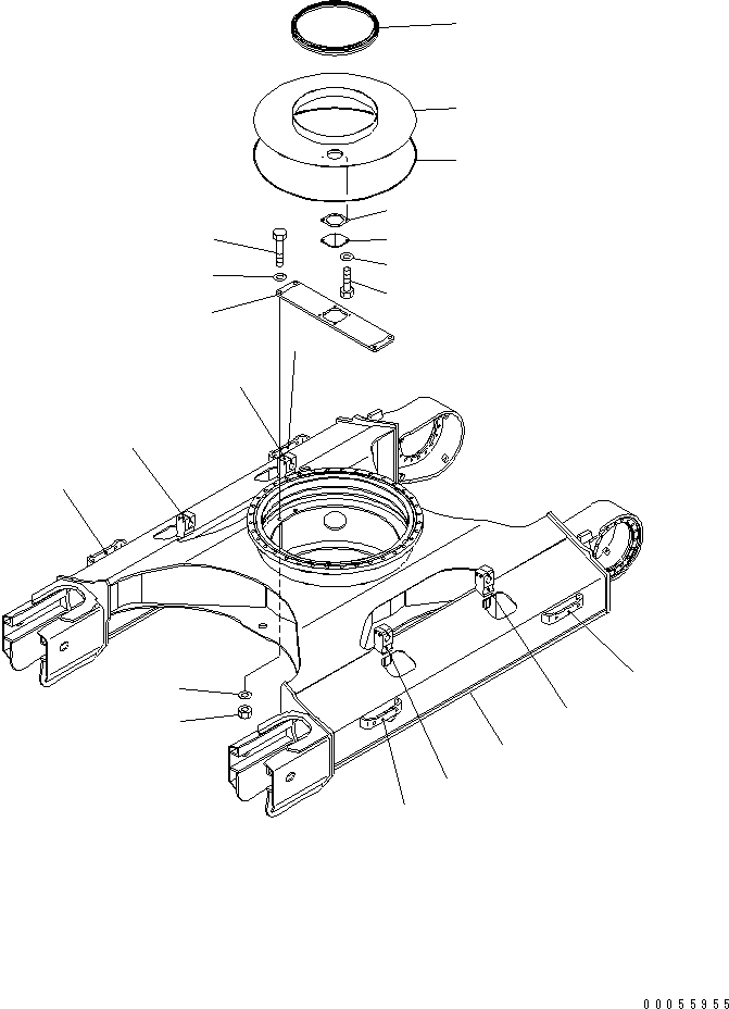 Komatsu parts book diagram for PC160LC-7E0 S/N 20001-UP (TIER 3): TRACK FRAME (FOR UNDER COVER)