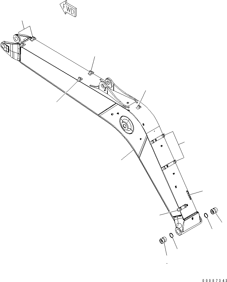 Komatsu parts book diagram for PC160LC-7E0 S/N 20001-UP (TIER 3): BOOM (1 ATTACHMENT) (100H GREASING) (FOR KAL)(#20102-)
