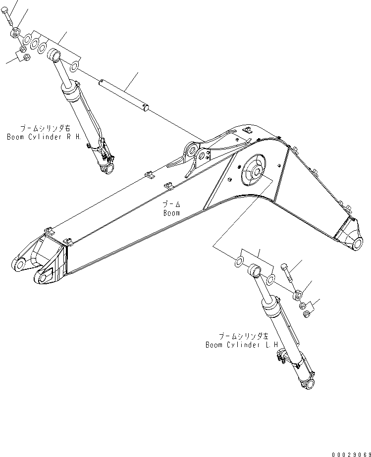 Komatsu parts book diagram for PC160LC-7E0 S/N 20001-UP (TIER 3): BOOM CYLINDER TOP PIN (100H GREASING)