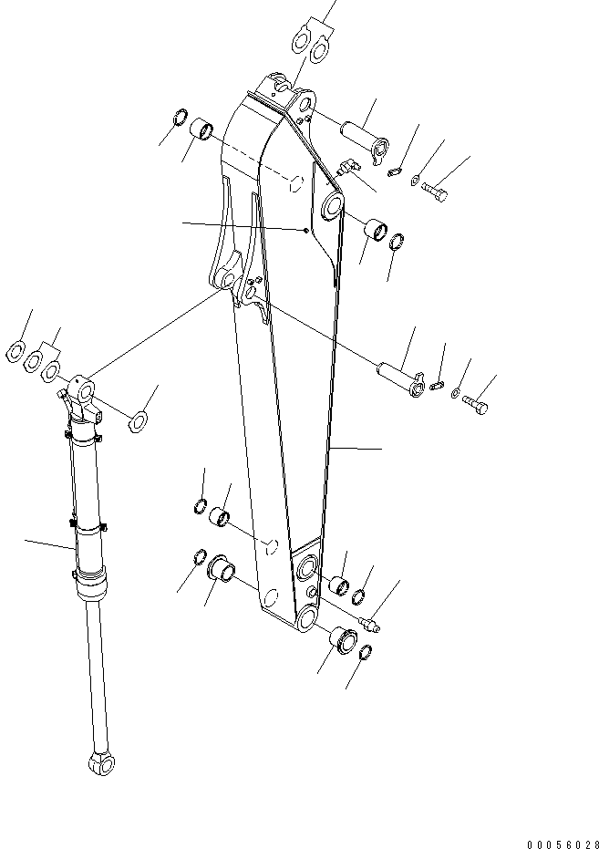 Komatsu parts book diagram for PC160LC-7E0 S/N 20001-UP (TIER 3): ARM (2.6M)(#20001-20150)