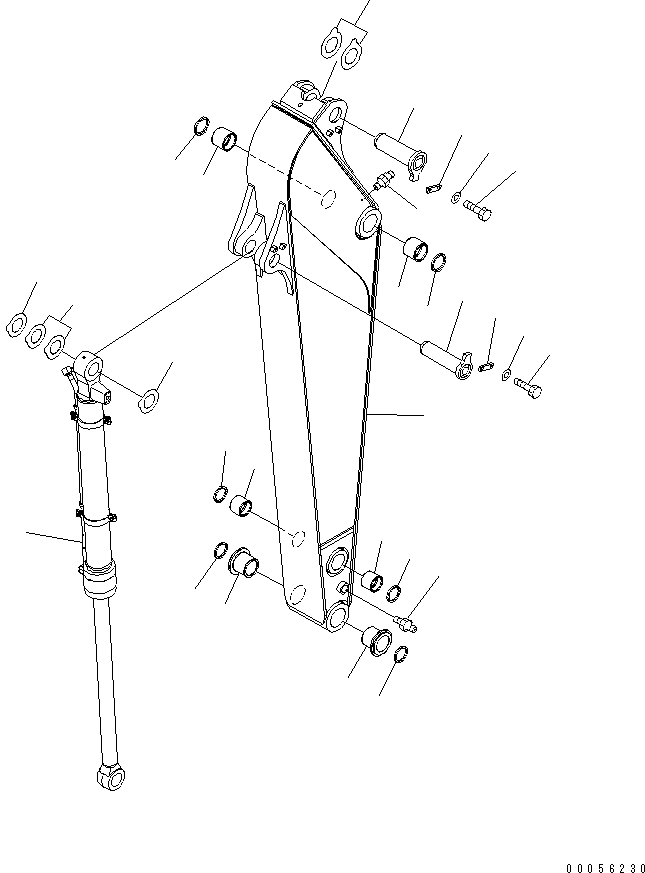 Komatsu parts book diagram for PC160LC-7E0 S/N 20001-UP (TIER 3): ARM (2.25M)(#20151-)