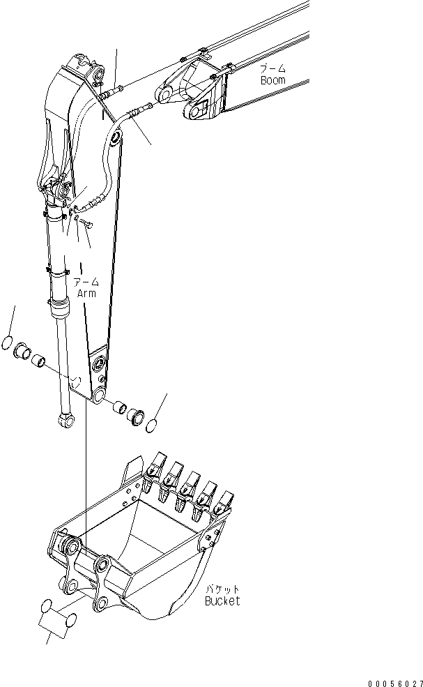 Excavators Komatsu / PC160LC-7E0 S/N 20001-UP (TIER 3)(pc160l1c) / ARM (2.6M) (BUCKET CYLINDER HOSE AND O-RING)(360310 : T1200-03H0)