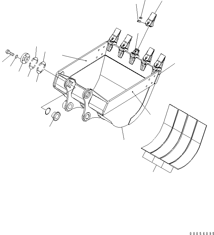 Excavators Komatsu / PC160LC-7E0 S/N 20001-UP (TIER 3)(pc160l1c) / BUCKET ? 0.70M3 WIDTH 1100MM (VERTICAL PIN TYPE)(360410 : T1510-01H2)