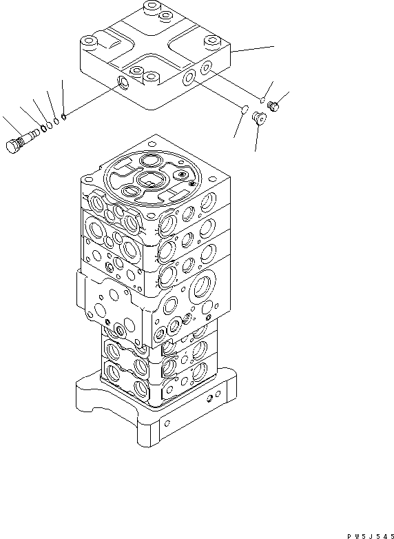 Excavators Komatsu / PC160LC-7E0 S/N 20001-UP (TIER 3)(pc160l1c) / MAIN VALVE (6-VALVE) (1/25)(480310 : Y1660-01A0)
