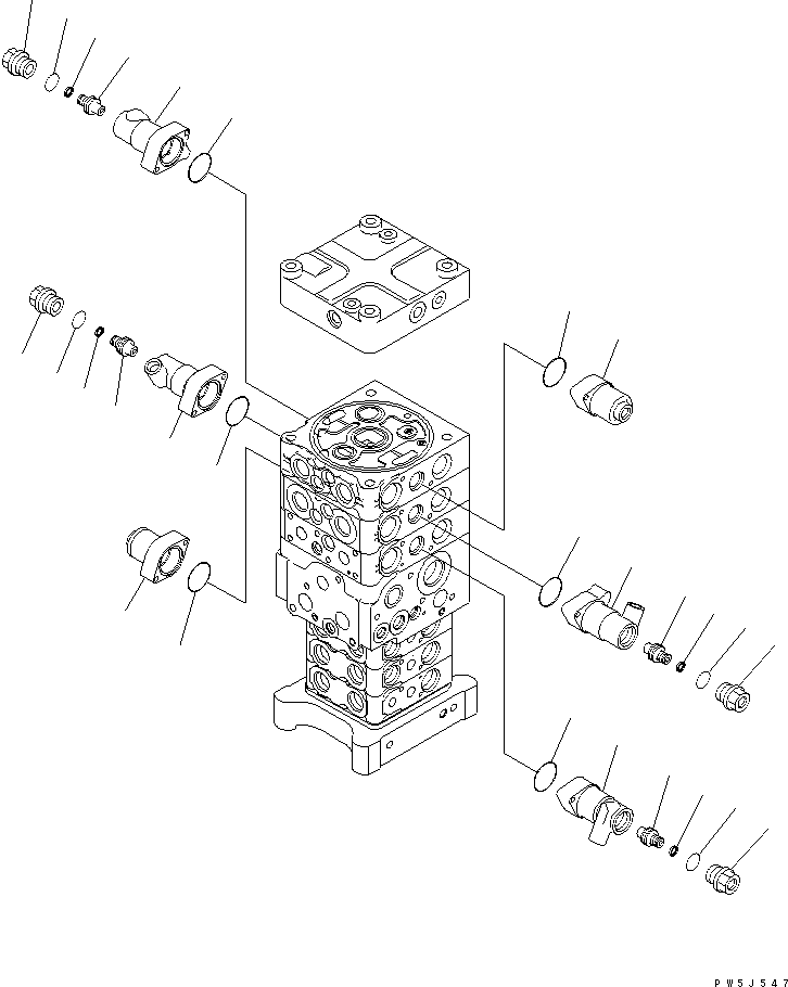 Excavators Komatsu / PC160LC-7E0 S/N 20001-UP (TIER 3)(pc160l1c) / MAIN VALVE (6-VALVE) (3/25)(480330 : Y1660-03A0)
