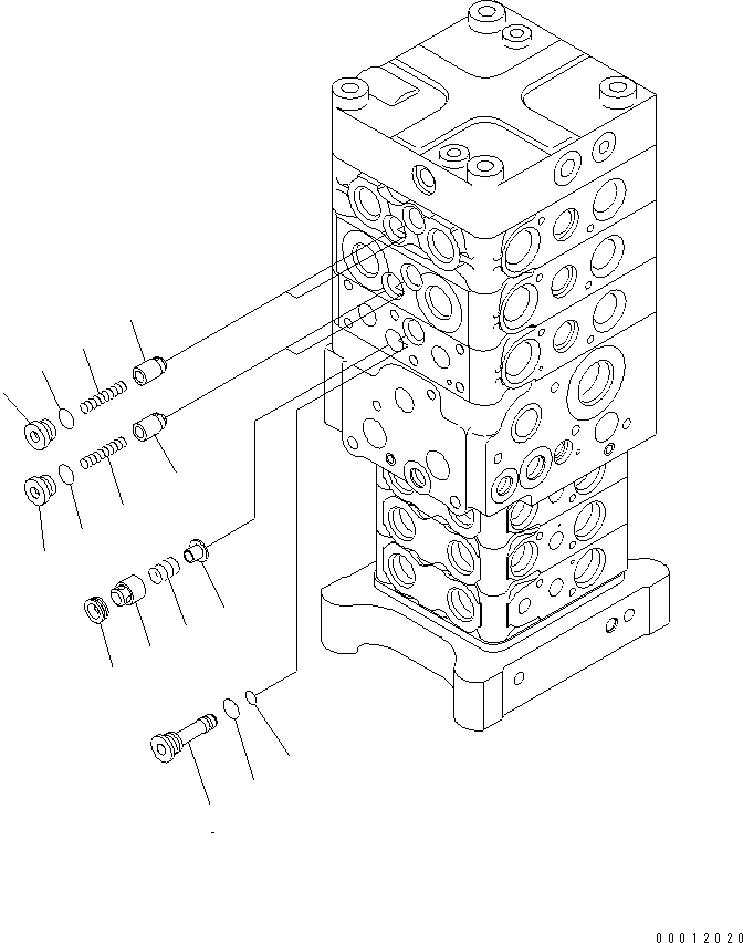 Excavators Komatsu / PC160LC-7E0 S/N 20001-UP (TIER 3)(pc160l1c) / MAIN VALVE (6-VALVE) (5/25)(480350 : Y1660-05A0)