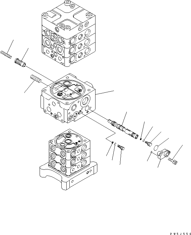 Excavators Komatsu / PC160LC-7E0 S/N 20001-UP (TIER 3)(pc160l1c) / MAIN VALVE (6-VALVE) (6/25)(480360 : Y1660-06A0)