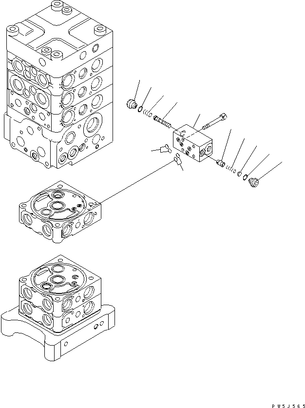 Excavators Komatsu / PC160LC-7E0 S/N 20001-UP (TIER 3)(pc160l1c) / MAIN VALVE (6-VALVE) (21/25)(480510 : Y1660-21A0)