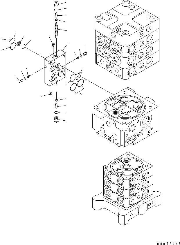 Excavators Komatsu / PC160LC-7E0 S/N 20001-UP (TIER 3)(pc160l1c) / MAIN VALVE (6-VALVE) (24/25)(480540 : Y1660-24A0)