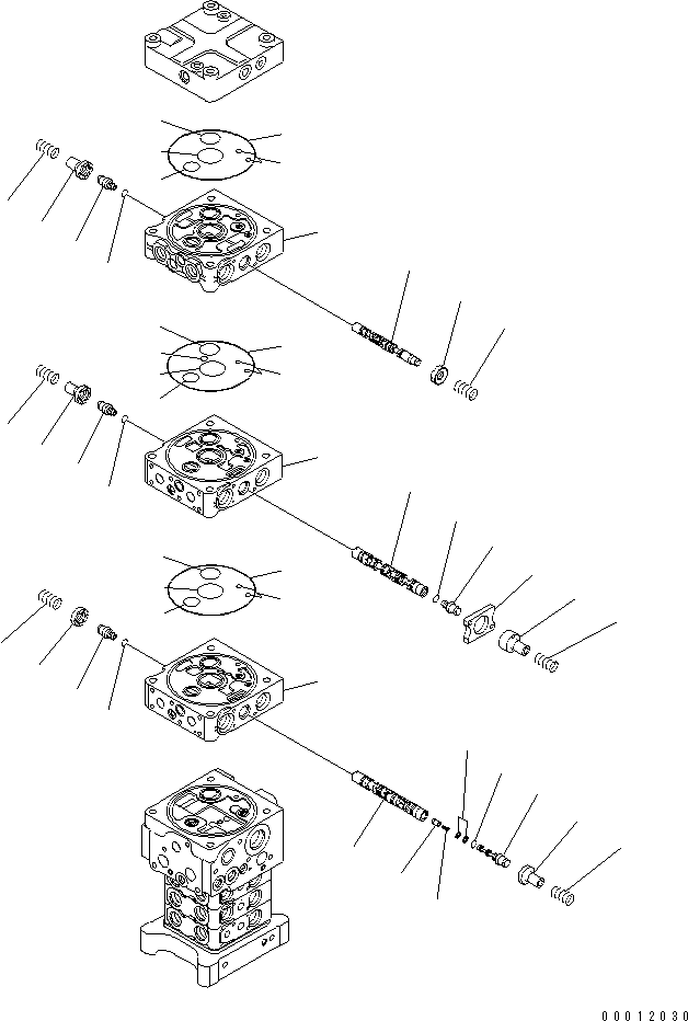 Komatsu parts book diagram for PC160LC-7E0 S/N 20001-UP (TIER 3): MAIN VALVE (6-VALVE) (2/26) (WITH ARM LOCK VALVE)
