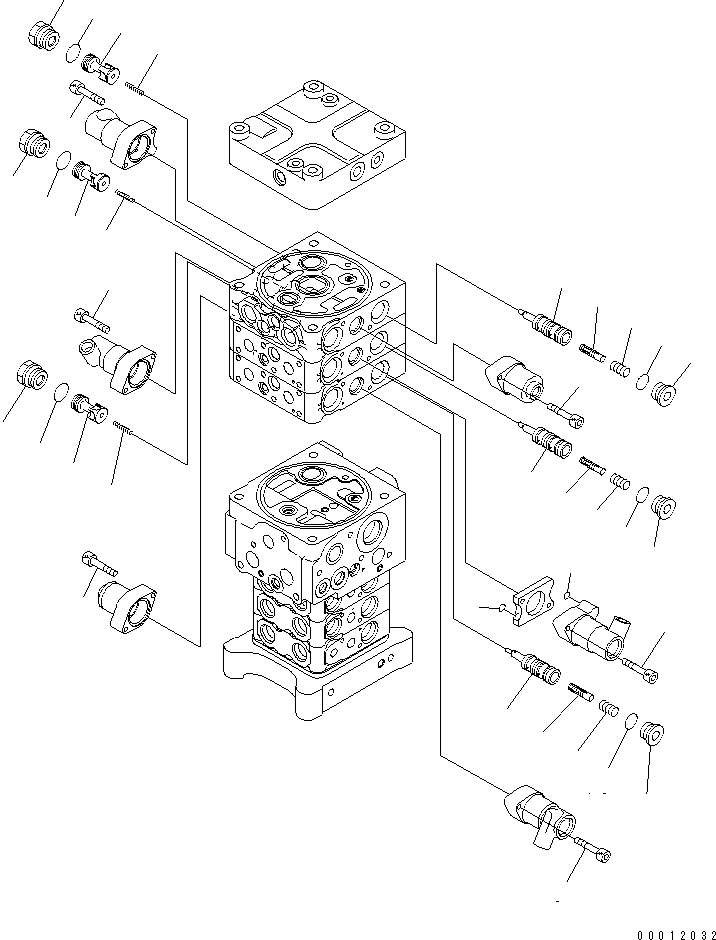 Excavators Komatsu / PC160LC-7E0 S/N 20001-UP (TIER 3)(pc160l1c) / MAIN VALVE (6-VALVE) (4/26) (WITH ARM LOCK VALVE)(480590 : Y1660-34A0)