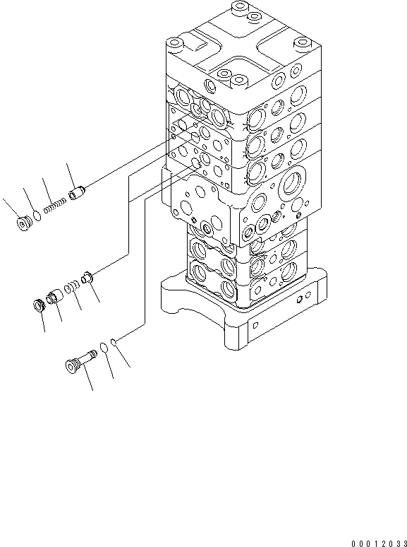Excavators Komatsu / PC160LC-7E0 S/N 20001-UP (TIER 3)(pc160l1c) / MAIN VALVE (6-VALVE) (5/26) (WITH ARM LOCK VALVE)(480600 : Y1660-35A0)