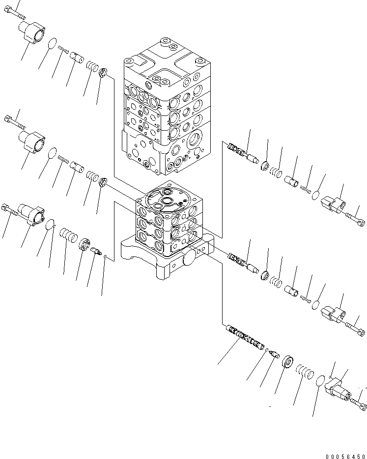 Excavators Komatsu / PC160LC-7E0 S/N 20001-UP (TIER 3)(pc160l1c) / MAIN VALVE (6-VALVE) (10/26) (WITH ARM LOCK VALVE)(480650 : Y1660-40A0)