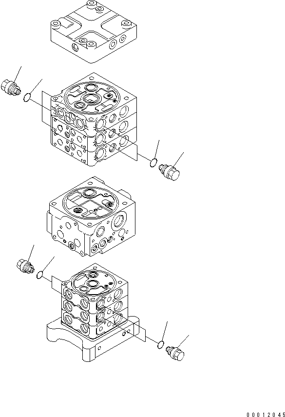 Komatsu parts book diagram for PC160LC-7E0 S/N 20001-UP (TIER 3): MAIN VALVE (6-VALVE) (17/26) (WITH ARM LOCK VALVE)