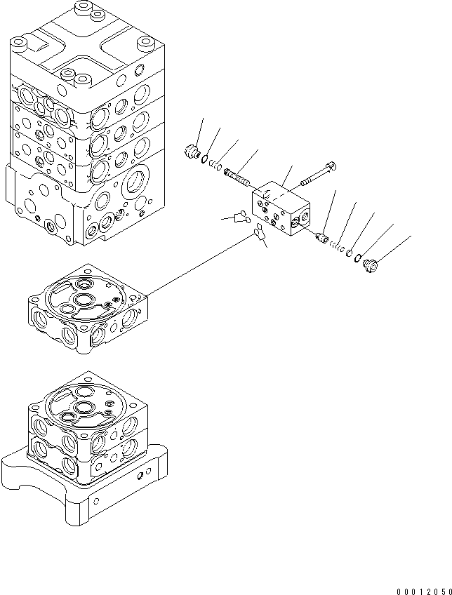 Excavators Komatsu / PC160LC-7E0 S/N 20001-UP (TIER 3)(pc160l1c) / MAIN VALVE (6-VALVE) (22/26) (WITH ARM LOCK VALVE)(480770 : Y1660-52A0)