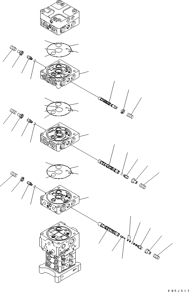 Excavators Komatsu / PC160LC-7E0 S/N 20001-UP (TIER 3)(pc160l1c) / MAIN VALVE (7-VALVE) (2/28)(480830 : Y1662-02A0)