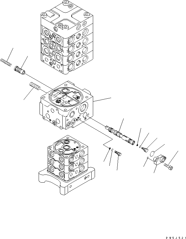 Excavators Komatsu / PC160LC-7E0 S/N 20001-UP (TIER 3)(pc160l1c) / MAIN VALVE (7-VALVE) (6/28)(480870 : Y1662-06A0)