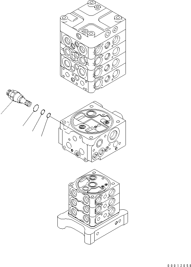 Excavators Komatsu / PC160LC-7E0 S/N 20001-UP (TIER 3)(pc160l1c) / MAIN VALVE (7-VALVE) (14/28)(480950 : Y1662-14A0)