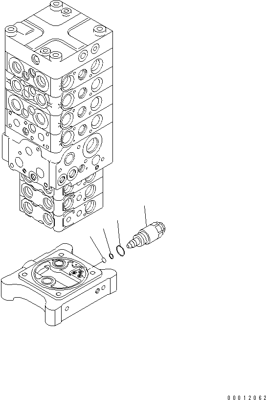 Komatsu parts book diagram for PC160LC-7E0 S/N 20001-UP (TIER 3): MAIN VALVE (7-VALVE) (18/28)