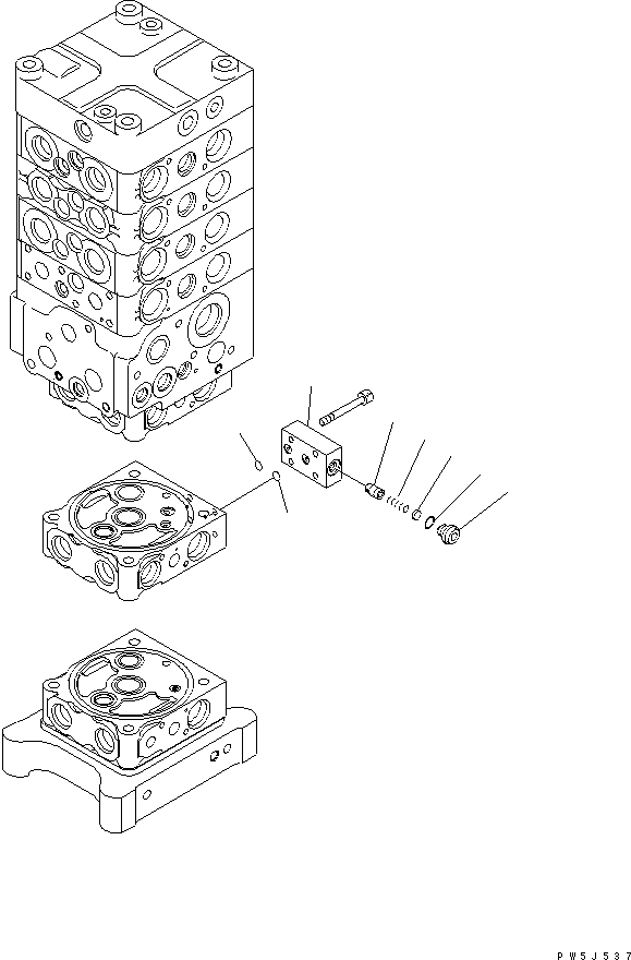 Excavators Komatsu / PC160LC-7E0 S/N 20001-UP (TIER 3)(pc160l1c) / MAIN VALVE (7-VALVE) (22/28)(481030 : Y1662-22A0)