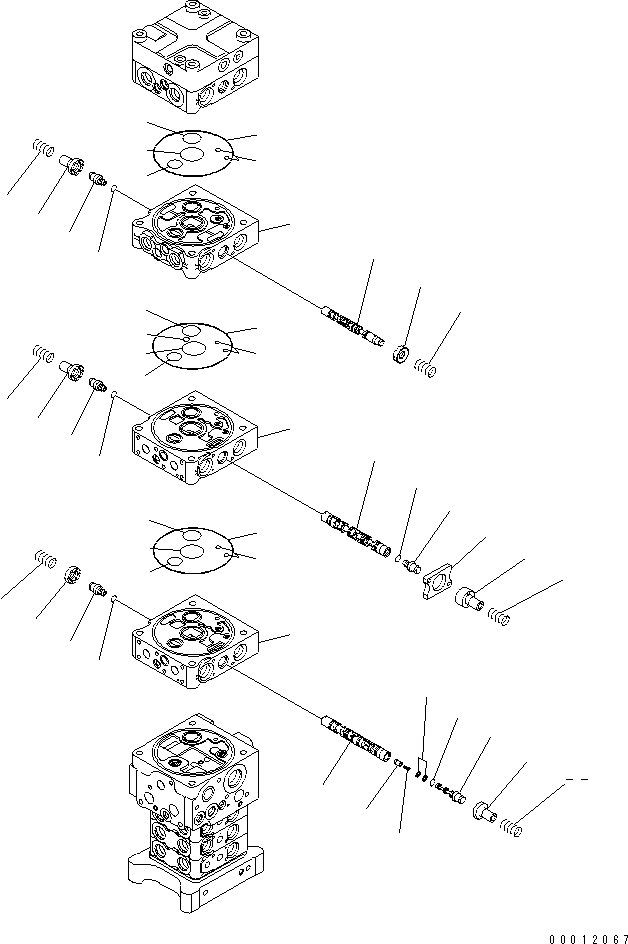 Komatsu parts book diagram for PC160LC-7E0 S/N 20001-UP (TIER 3): MAIN VALVE (7-VALVE) (2/29) (WITH ARM LOCK VALVE)